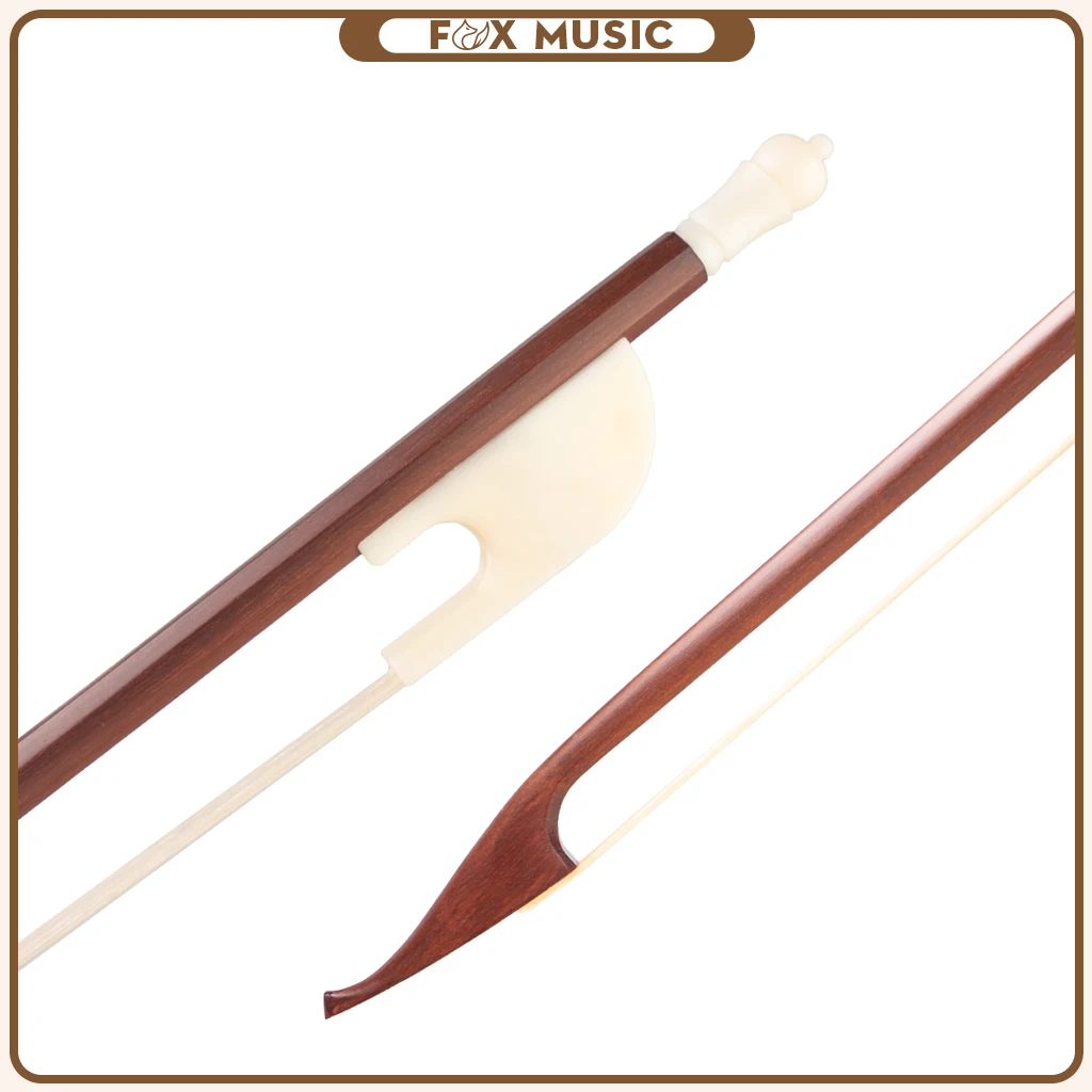 

4/4 Brazilwood Violin Bow Ivory Like Frog Elegant Shape Classic Baroque Style Bow Round Stick Straight Selected White Horsehair
