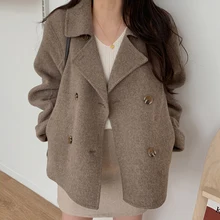 

Minimalism Women Jacket Fashion Solid Color Loose Patchwork Cardigan Long Sleeve Lapel Single-breasted Spring Ladies Jacket