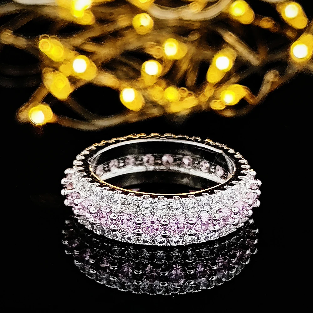 Elegant Vintage Gold & Silver Eternity Wedding Band for Women & Men - Perfect Gift