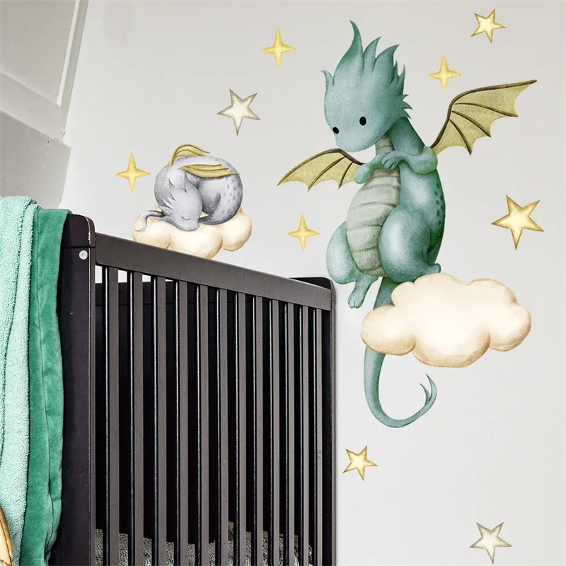 Cartoon Flying Dinosaurs Wall Stickers For Kids Rooms
