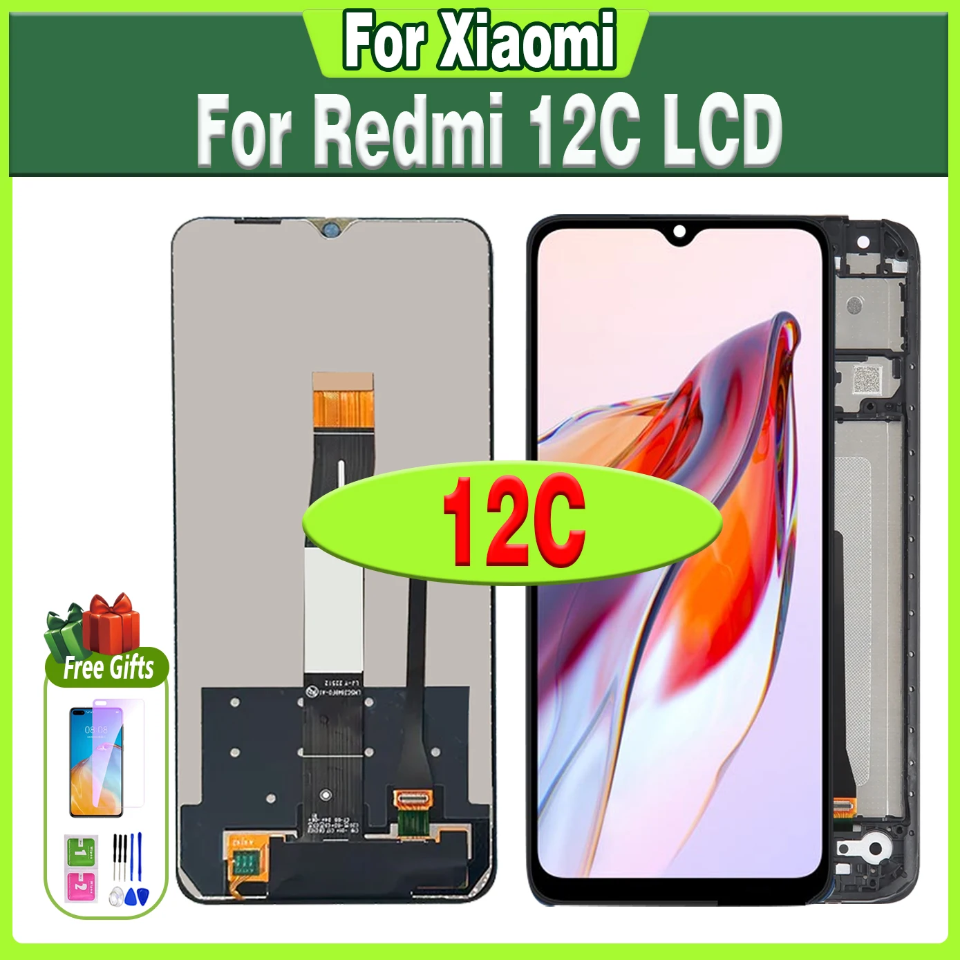 

6.71"Lcd For Xiaomi Redmi 12C 22120RN86G LCD Display Touch Panel Screen For Redmi 12C LCD Replacement Digitizer Assembly