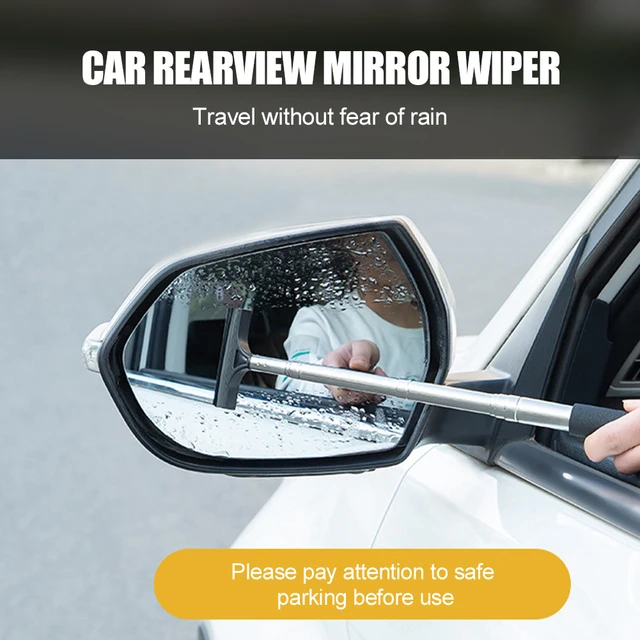 Car Mirror Wiper, Telescopic Auto Mirror Squeegee Cleaner, 97cm Long Handle  Car Cleaning Tool Portable Cleaning Tool for All Car/SUV/Truck,Universal
