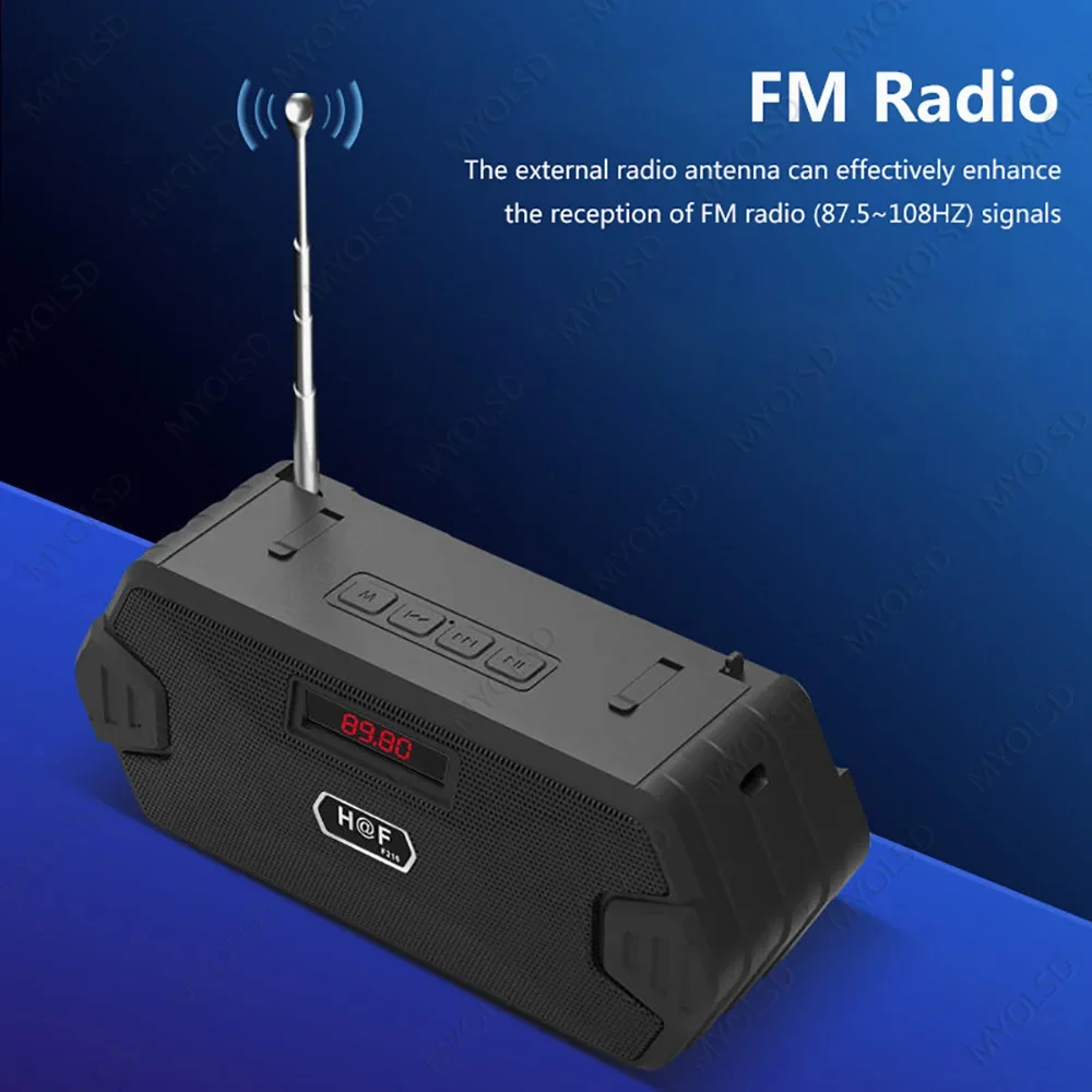 Portable Wireless Bluetooth Speaker with FM Radio and USB Connectivity