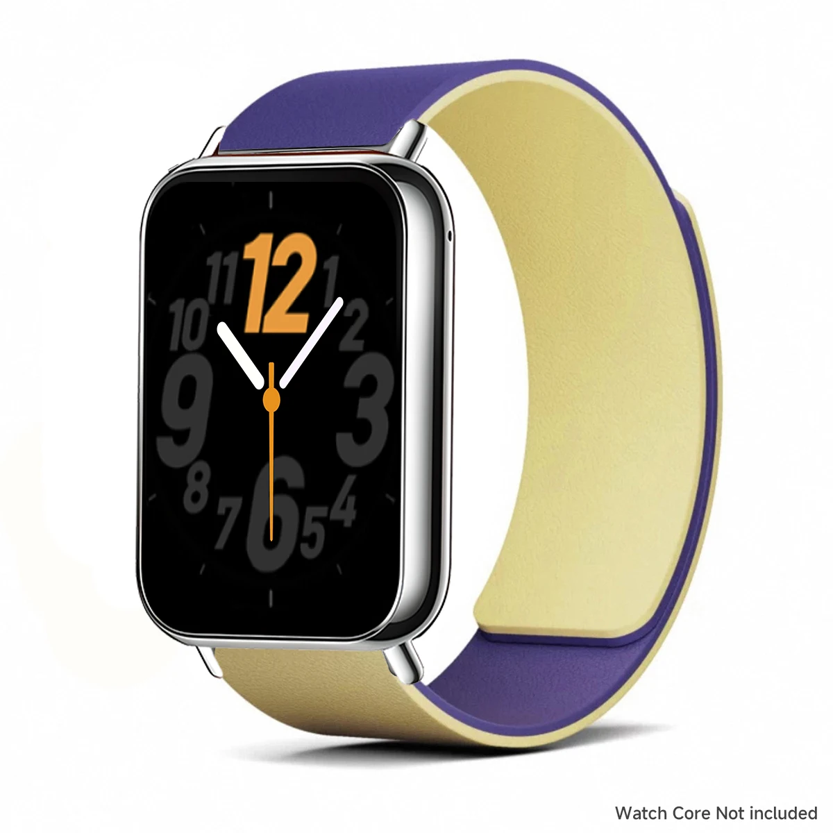 Dual-tone Lychee-textured Silicone Magnetic Strap - Adjustable Replacement Band