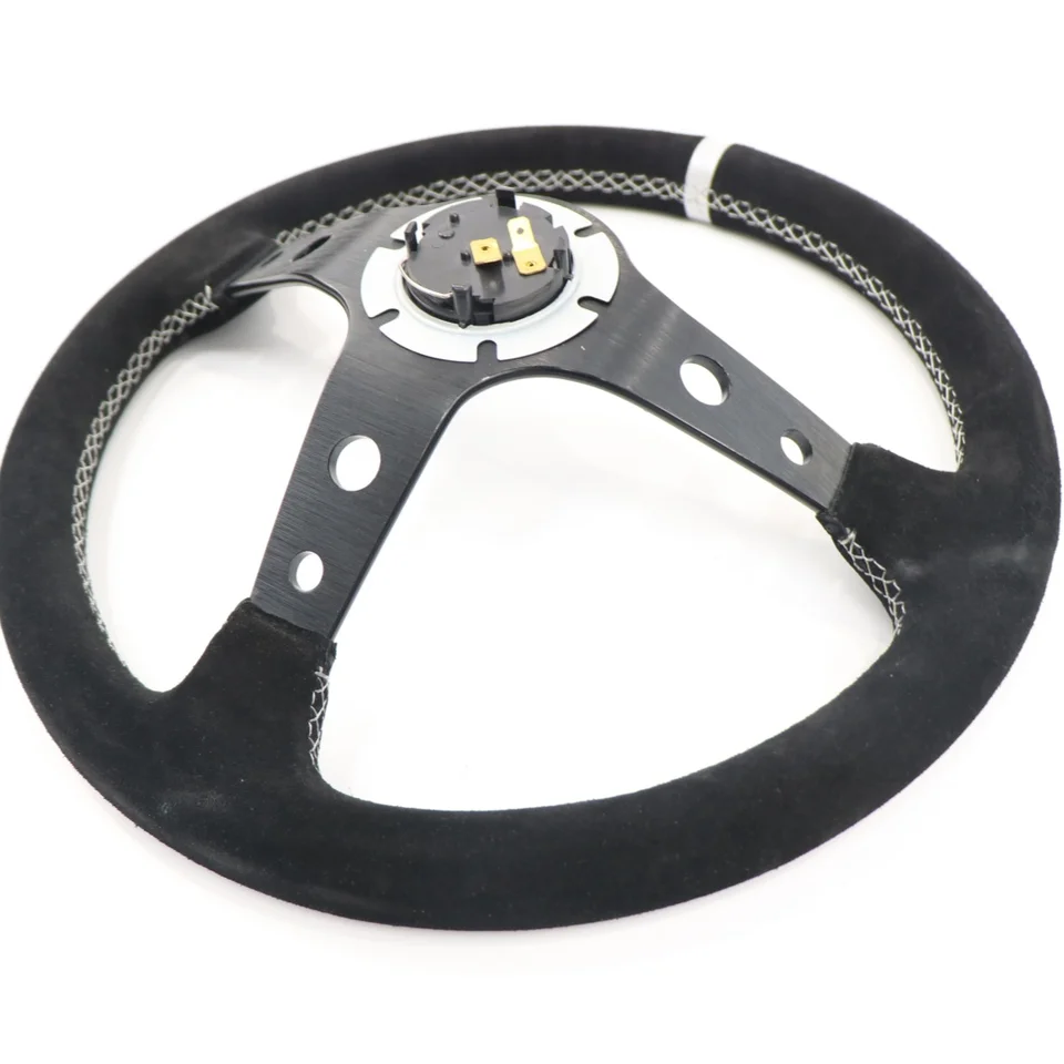 14 cali 350mm MOMO głęboko wklęsła matowa zamszowa czarna