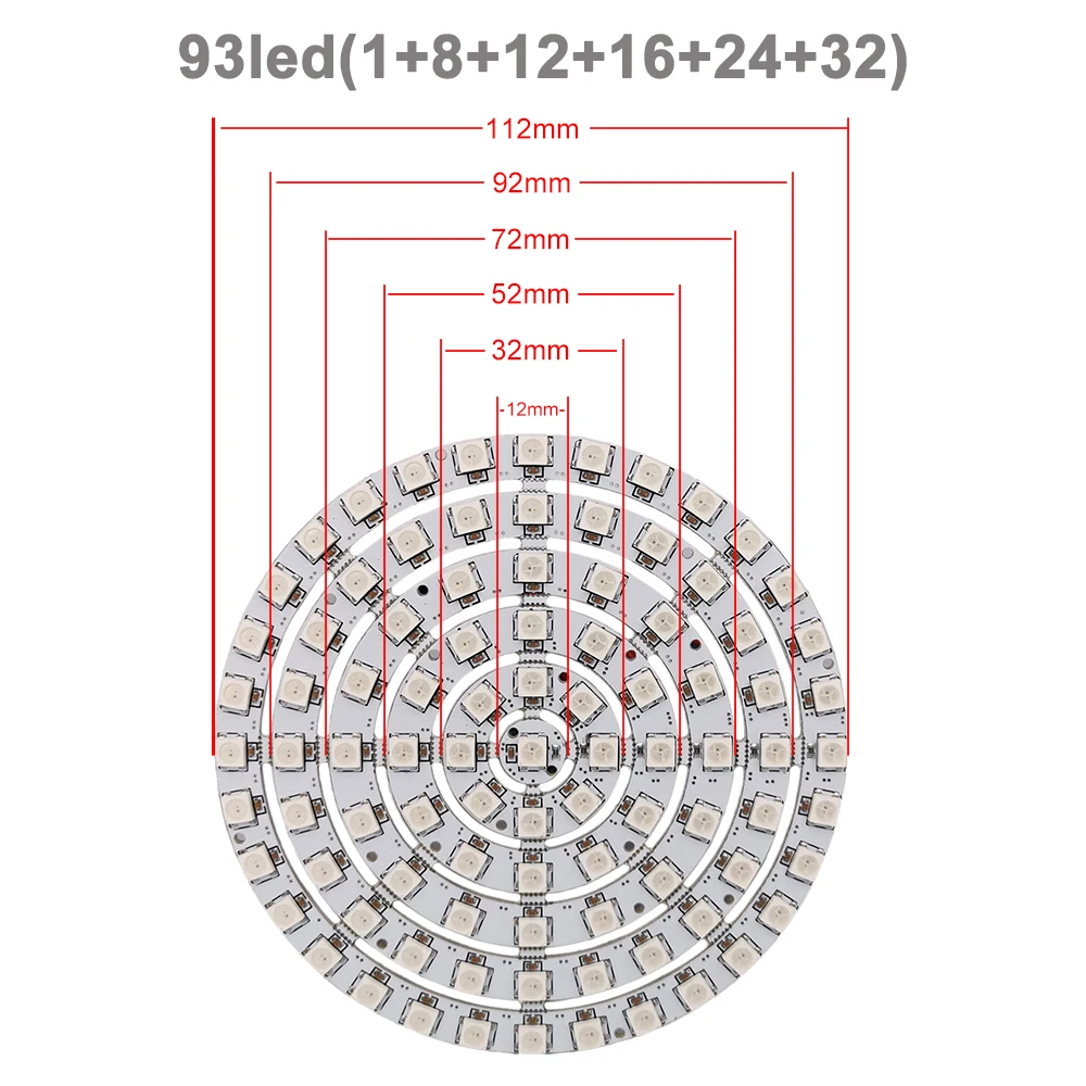DC5V WS2812B Led Ring 5050 RGB Individul AddressabIe Round Lights Module 3Pin Black White PCB 8 16 24 35 45 Pixels BuiIt-in IC led light,led modules,led module