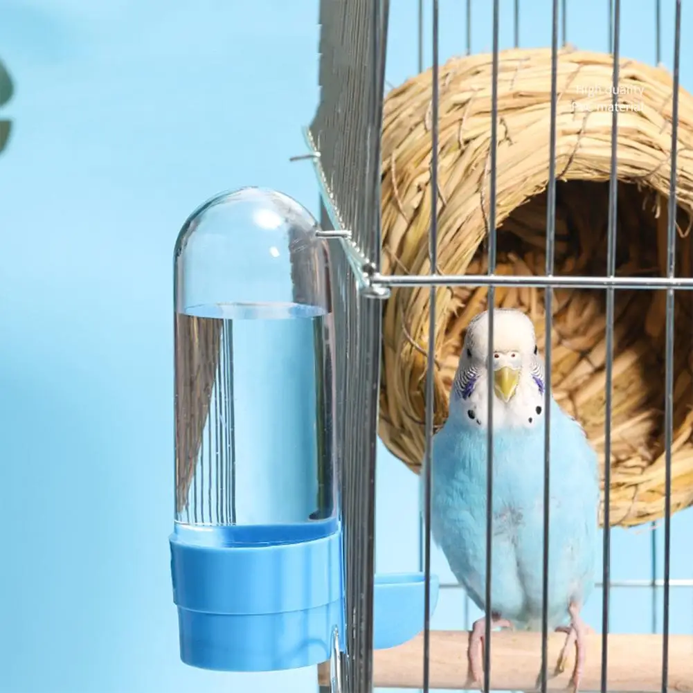 Bird feeder bird water bottle drinker clear food seed dispenser container set hanging in cage no-mess for parrots cockatiel bird feeder parrot feeder bird water drinker