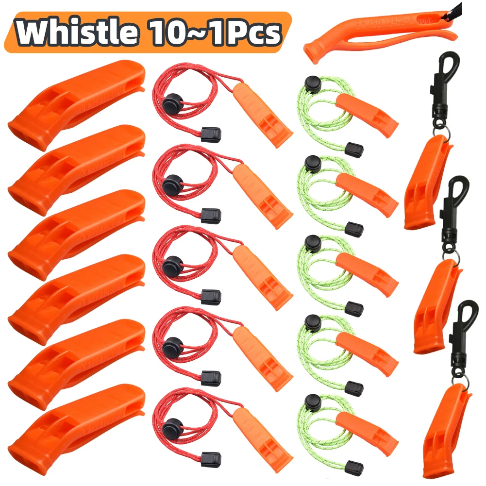 Survival Whistle Sport Whistle Sports Whistle 1~10pcs PP Plastic Outdoor Camping Hiking Survival Rescue Emergency Loud Whistle Sports Match Double Pipe Dual Band Whistle