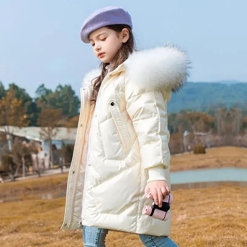 lightweight spring jacket 2022 Girls Winter Children Clothing Long Parka Jacket Baby Girl Clothes colorful Coat Snowsuit Outerwear Hooded Kids Overcoat wool pea coat Outerwear & Coats