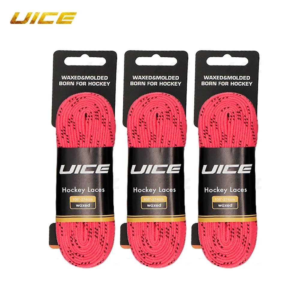 

84-120inch Ice Hockey Skate Laces 3pcs Dual Layer Braid Reinforced Waxed Tip Design Hockey Skate Shoe Lacer Hockey Accessories