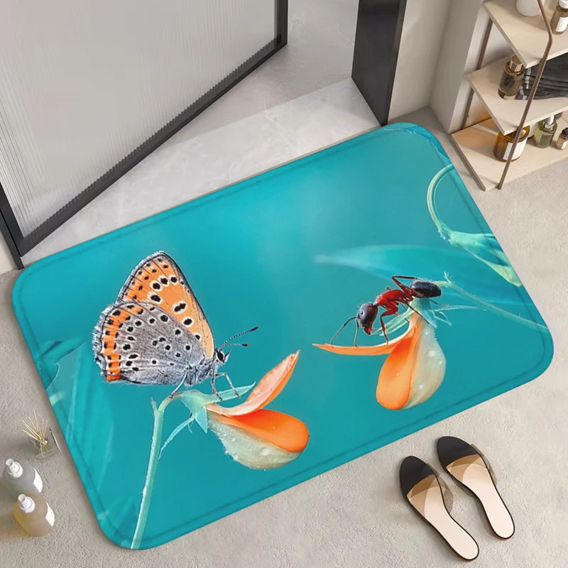 

Custom Seven Star Ladybugs and Microbial Scenery Door Mat Entrance Doormat Rug for Bed Room Floor Carpet Carpets Home Bath Mats