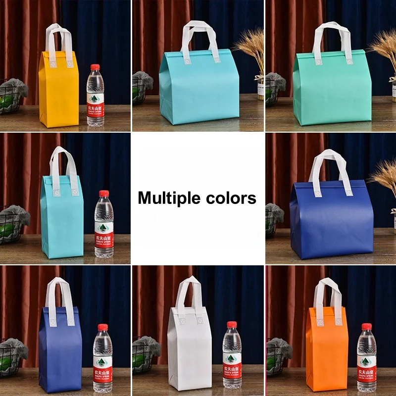 StoBag 10pcs Non-woven Insulation Lunch Bags Keep Food Warm Cold Tote Portable Fabric for Cake Drinks Packaging Delivery Pouch 4