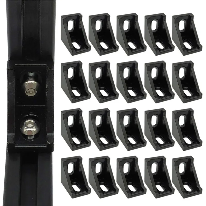 Conector de Suporte de Ângulo Reto Perfil de Extrusão de Alumínio Furos mm 20 Pcs 20×28 2023 Series