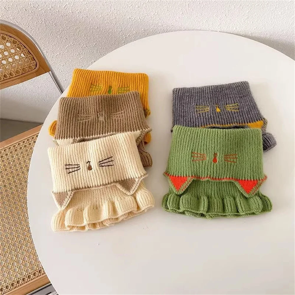 Winter Warm Plush Baby Scarf Cute Caroon Bears Boy Girl Scarves Newborn Toddler Faux Fur Children Cross Neckerchief