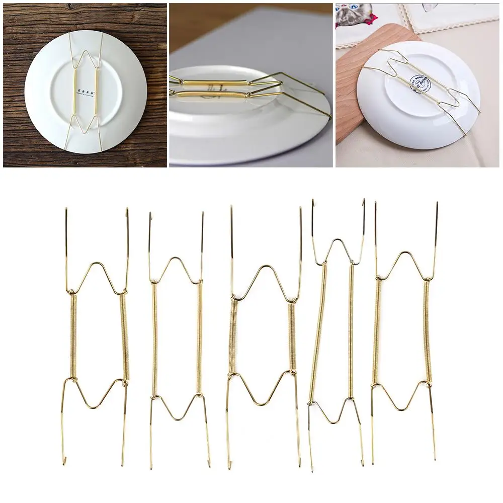 Wall Mounted Organizer Wall Display Plates Hanger W Type Dish Spring Holder