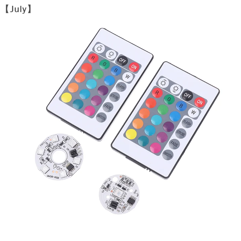 Color RGB Light Board Round LED Light Source Low Voltage DC 5V Switch Remote Control For Ornament Base DIY LED