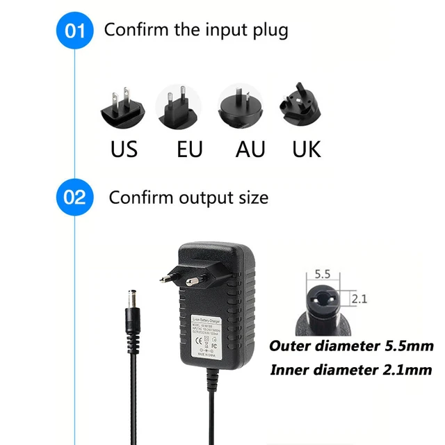 Adaptateur d'Alimentation CC 24V 3A Standards Européen Américain  Britannique Australien