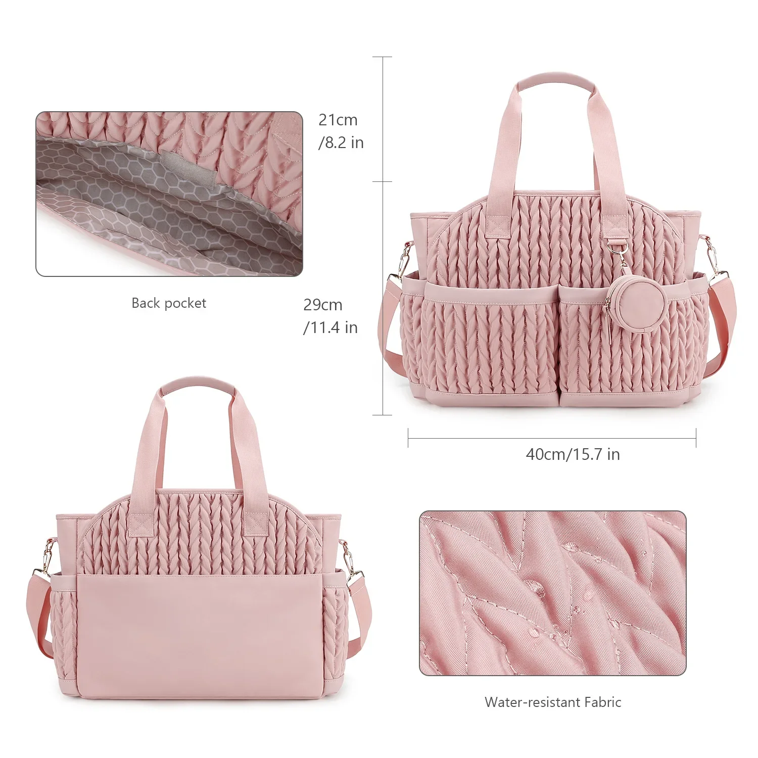 Baby Diaper Bag Nappy Bag Mummy Bag Waterproof Travel Baby Diaper Bags for Mom Stroller Mommy Maternity Totes Shoulder Bags New - 4