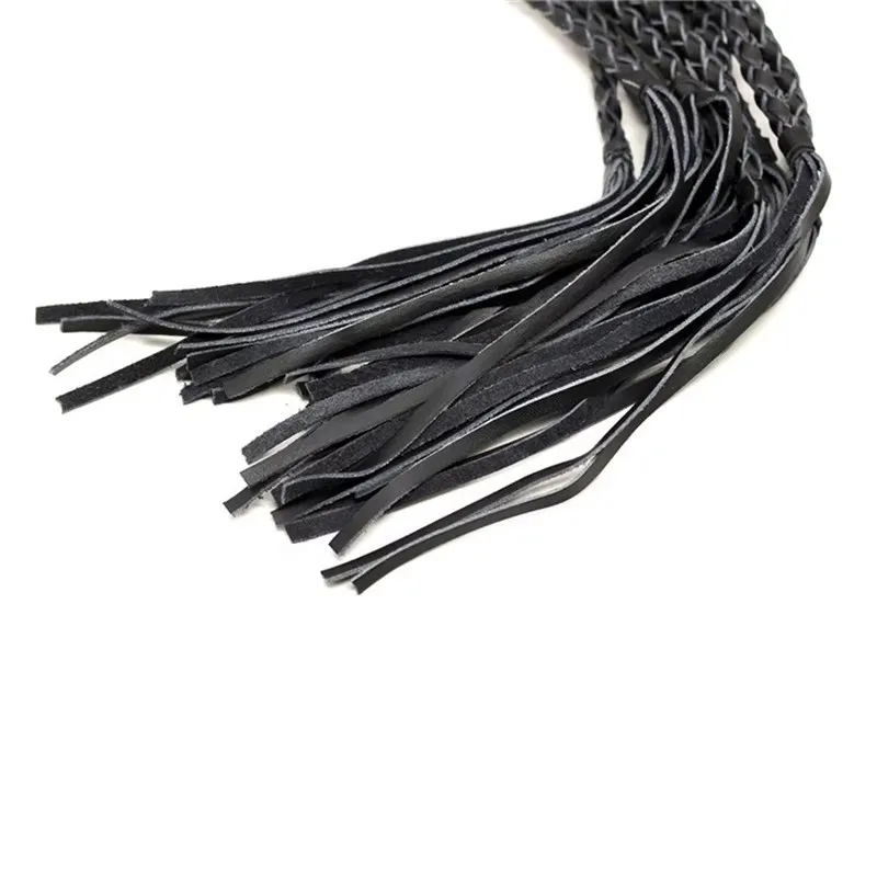 73CM Genuine Bull Leather Horse Whip, Horse Training Real Leather Whips, Covered Handle