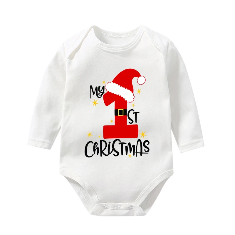 My1stChristmasBabyBodysuitsCottonNewbornXmasPartyClothes