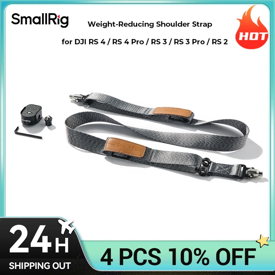 SMALLRIG Supporto Da Polso Con Snodo Regolabile Per DJI RS 4/RS 4 Pro/RS 3/RS 3 Pro/RS 2, Con Fibbie QD E Attacchi Filettati - 4248