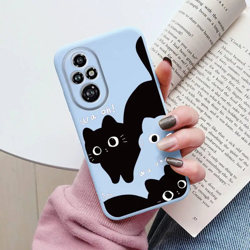 Cute Black Cat Cartoon Case - Soft Back Shell Cover