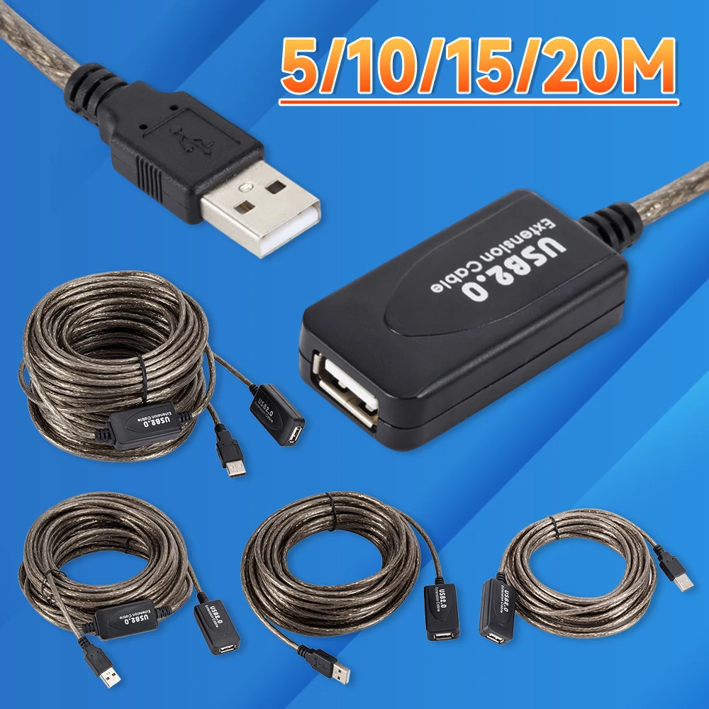 USB 2.0 Active Repeater Extension Cable - A Male to Female Connection