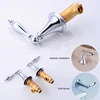 BAKALA Brass Chrome Bathtub Hot and Cold Water Control Valve Faucet Bath Shower Mixer Bathtub 3 Piece Set Switch Valve 4