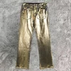 Spring Laser Dark Gold Jeans For Men And Women Streetwear 2024 Casual Elastic Pants Trendy Dance Club Jeans Vaqueros Hombre 1