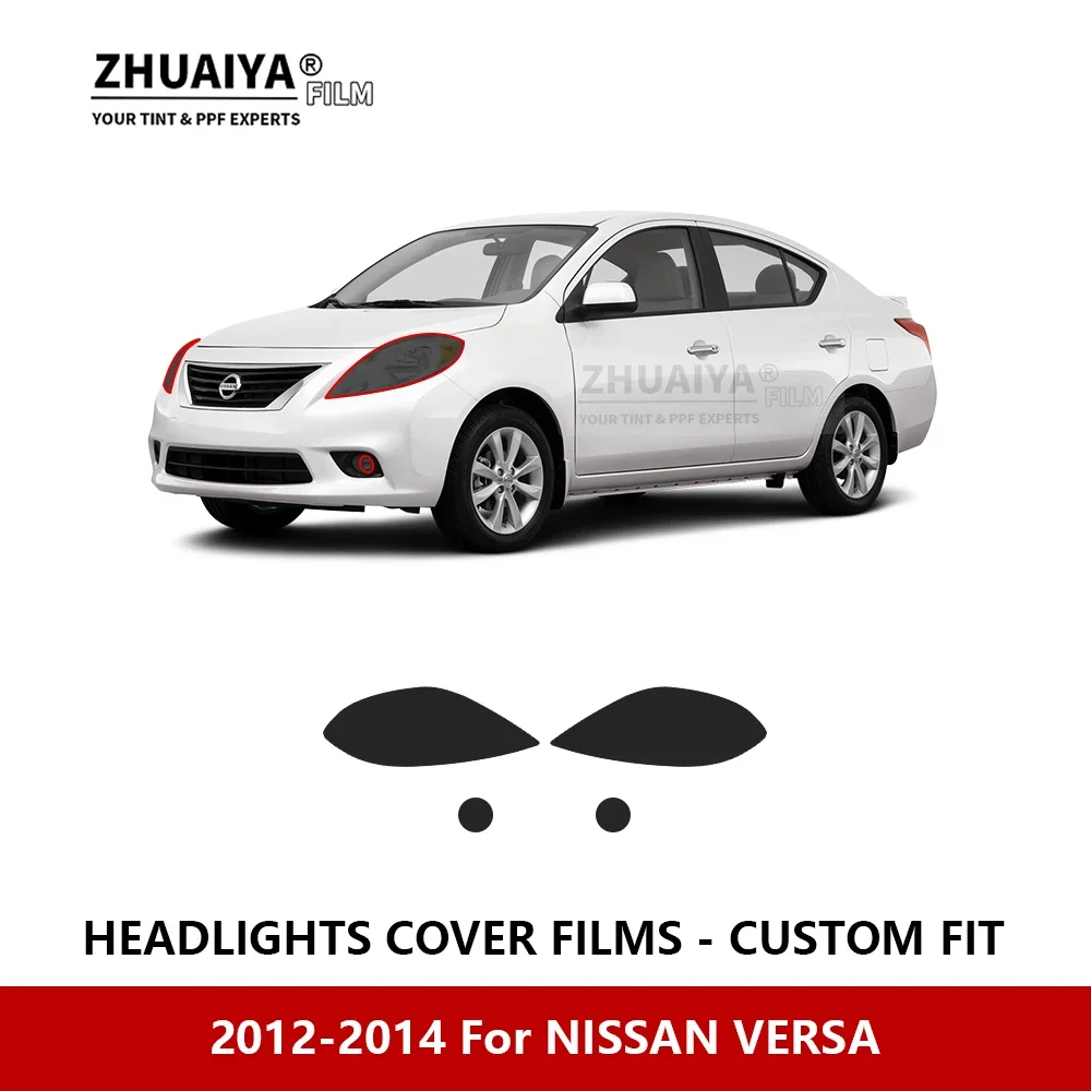 

For NISSAN VERSA 2012 2014 Car Exterior Headlight Anti-scratch PPF precut Protective film Repair film Car stickers Accessories