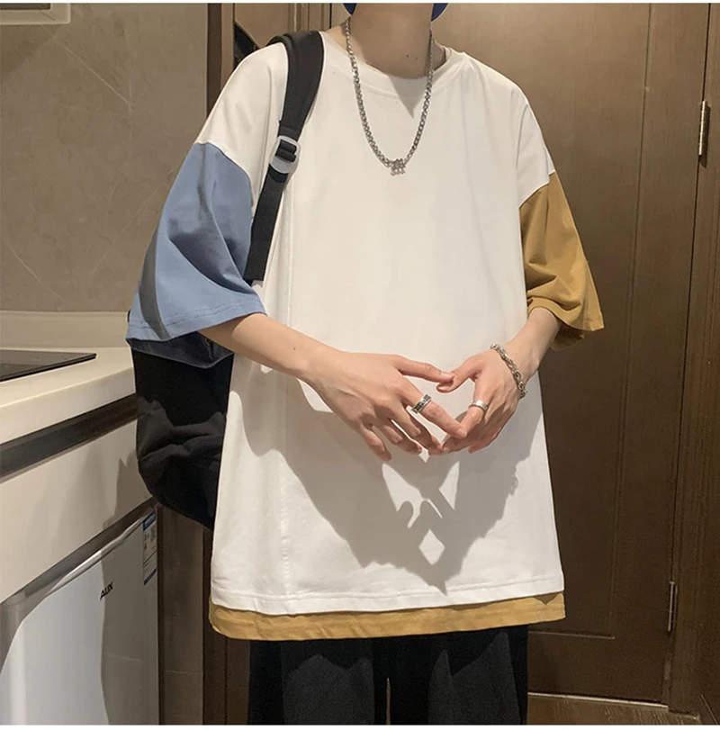 Black Patchwork T-Shirt