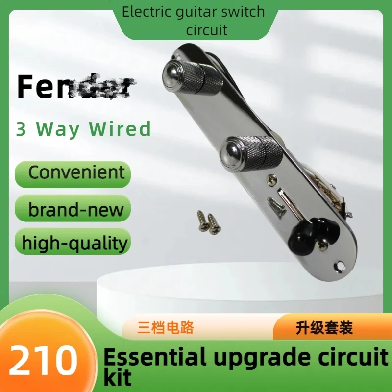 

Electric Guitar Switch Circuit Upgrade Kit Wired Control Plate Chrome 3 Way Wired Loaded Prewired Control Plate