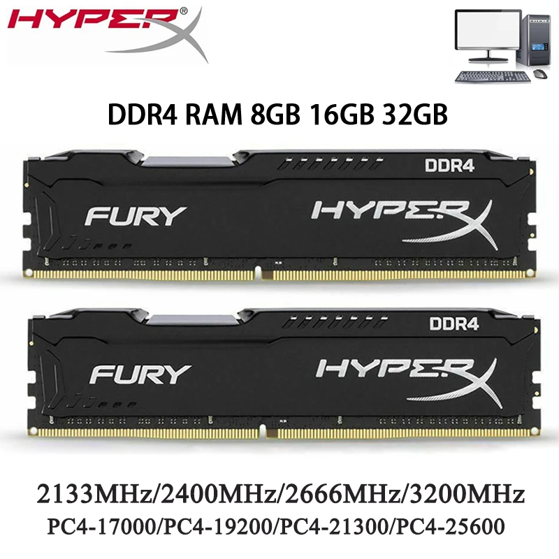 Ram Ddr4 para pc Módulo de Memória Desktop 8gb 16gb 32gb 3200mhz 3600mhz 2400 2133 2666mhz Dimm 288 Pinos