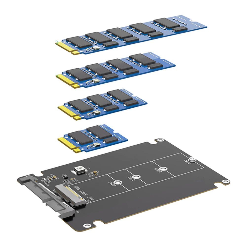 M.2 NGFF B 키를 사용하는 2.5인치 SATA SSD 외장 케이스, 하드 디스크 케이스, SSD 외장 박스, M.2 NGFF SSD를 2.5인치 SATA III 어댑터로 변환