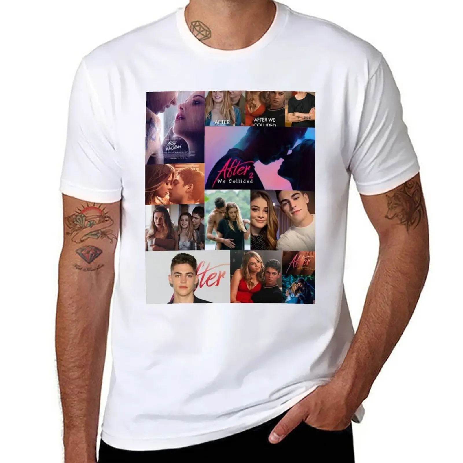 

After Collage T-Shirt tops Short sleeve tee blanks t shirt for men