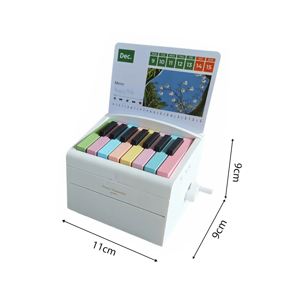 Piano Calendar Mini Playable Piano Desk Calendar Creative Desktop Decoration Music Box Birthday Gifts Weekly Ornament