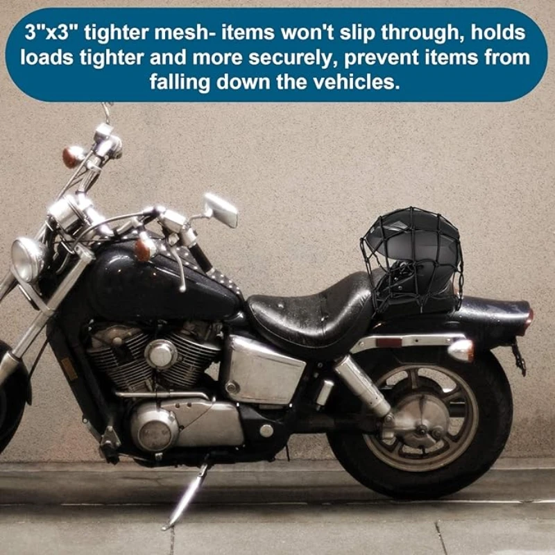 15"x 15" Bungee Cargo Net 2 PCS Bungee Cord 1 PCS For Bicycle Motorcycle Luggage Fixed Strap Rope motorcycle cargo net motorcycle bungee net motorcycle luggage net motorcycle luggage strap motorcycle luggage rope