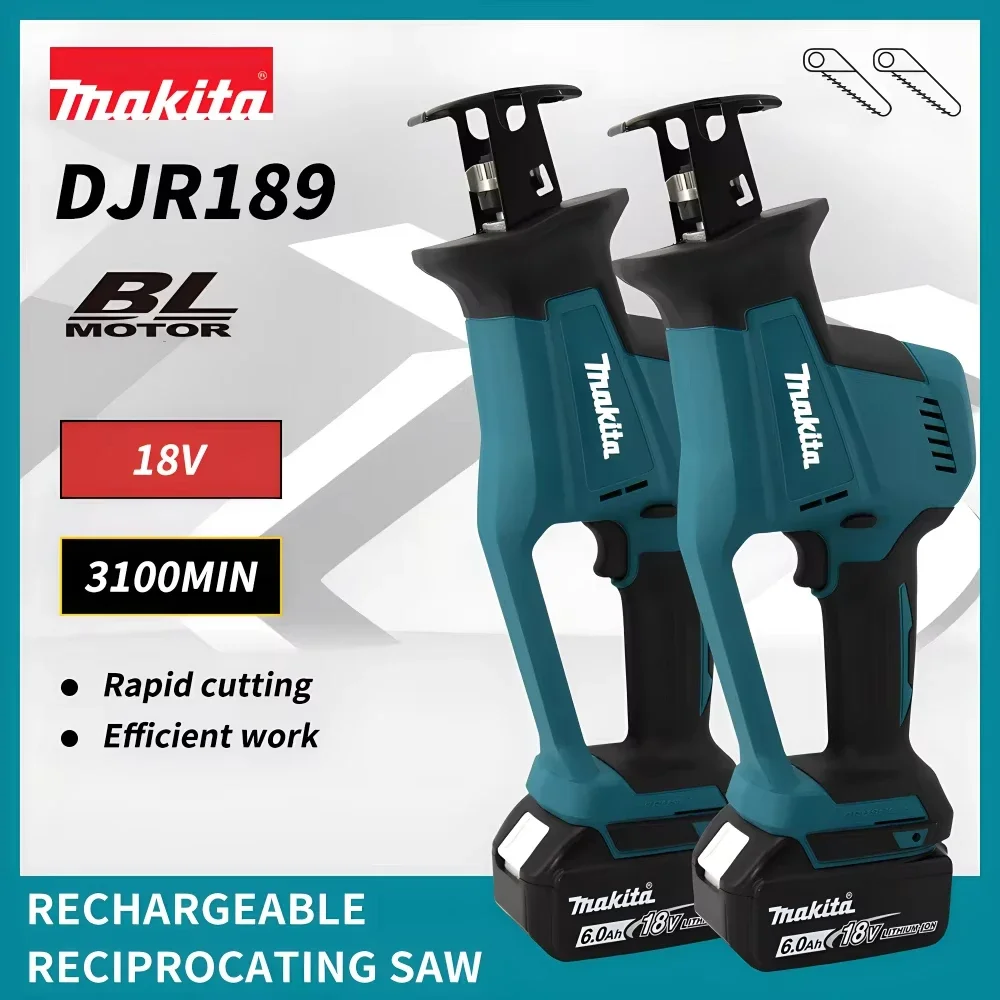 Makita DJR189 18V Cordless Electric Reciprocating Saw Brushless Rechargeable Wood Metal Cutting Saw Portable Power Tool electric power tools