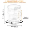 Rotating Makeup Organizer, DIY 8 Layers Adjustable Skincare Organizer Cosmetic Display Case with Brush Holder ＆Perfume Tray 6