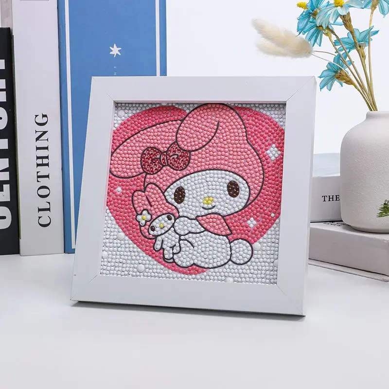 Hello Kitty Kawaii My Melody Cinnamoroll DIY Diamond Painting Photo Frame  Anime Sanrioed Girl Heart Handmade Birthday Gift