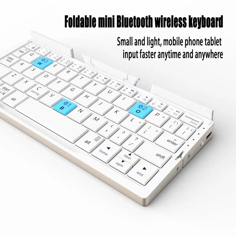 Teclado Bluetooth Dobrável sem Fio Portátil Tablet Universal Mobile Phone Recarregável Hb199