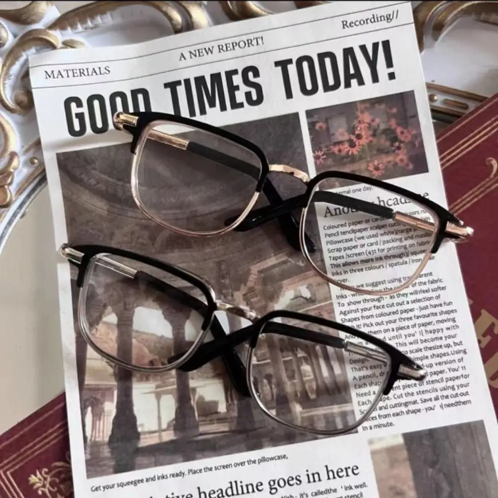 Creative Metal Glasses Ellipse Frame Photo Prop Eyeglasses Accessories 20cm Dolls