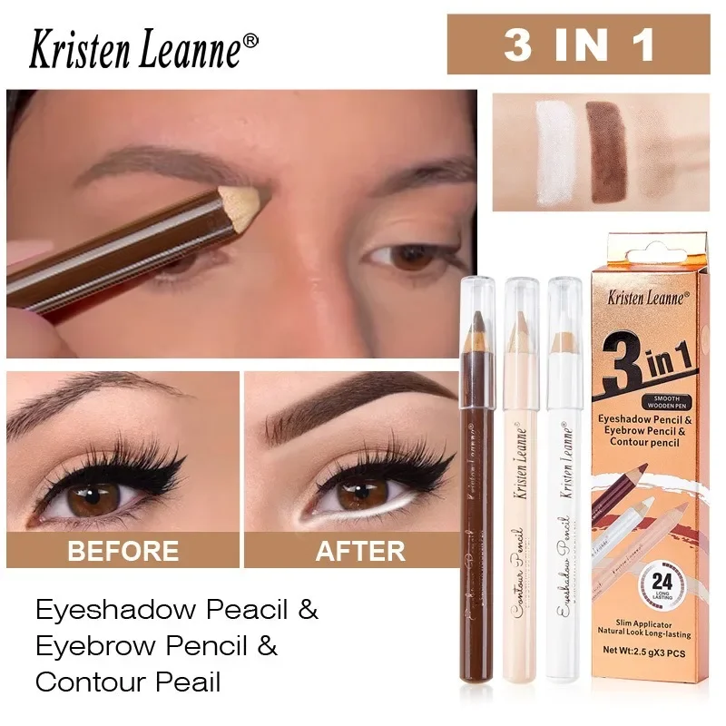 Eyebrow Contour Eyeliner Pencil Eyeshadow Lying silkworm 3 IN 1 Kit Waterproof Matte Cream Nude Eye Makeup Pigment Concealer Pen eye makeup set makeup kit