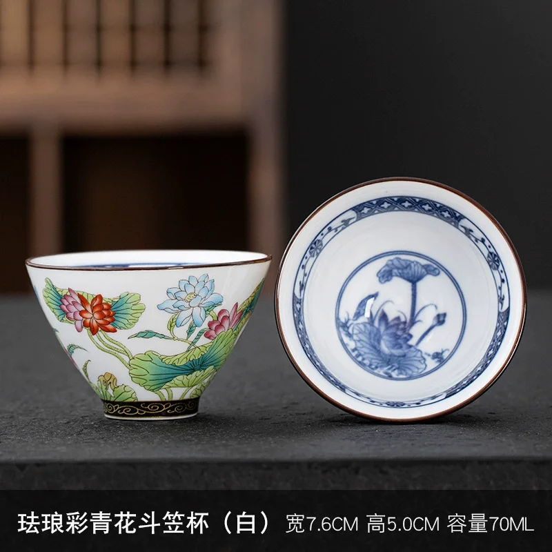 Chinese Vintage Aesthetic Ceramic Cups Teeware Porcelain Drinkware Cupel Hand Made For Oolong Tea Red Ceremony