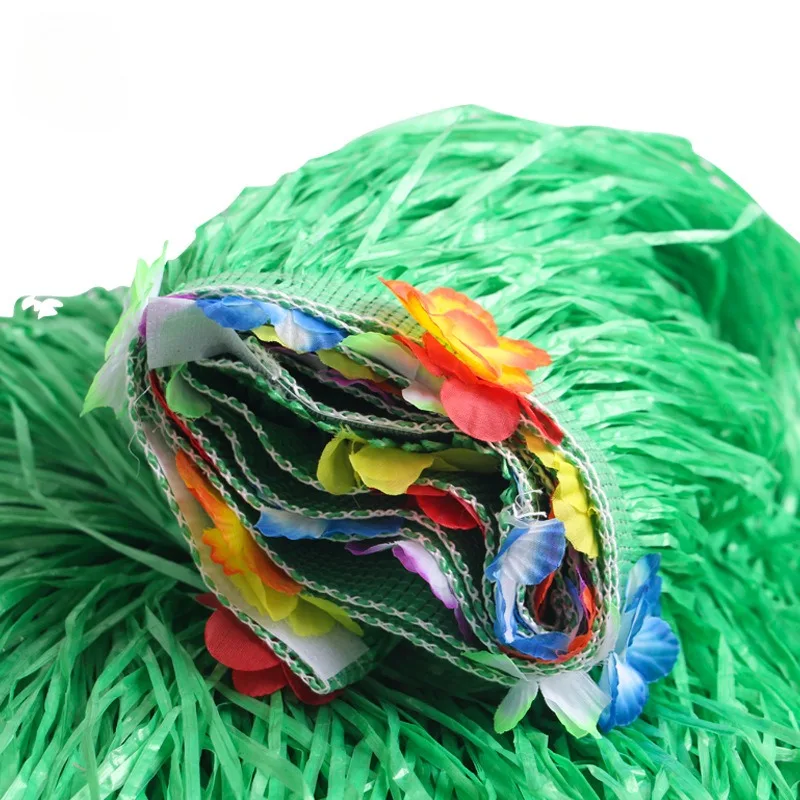 Straw Luau Table Skirt Decor 4