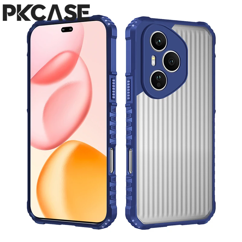Translucent Matte Shockproof Phone Case with Airbag Stripe Design