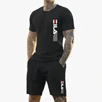 Hommes 2025 été nouveau costume de sport décontracté mode respirant en plein air hommes T-shirt à manches courtes + short d'entraînement ensemble deux pièces 5