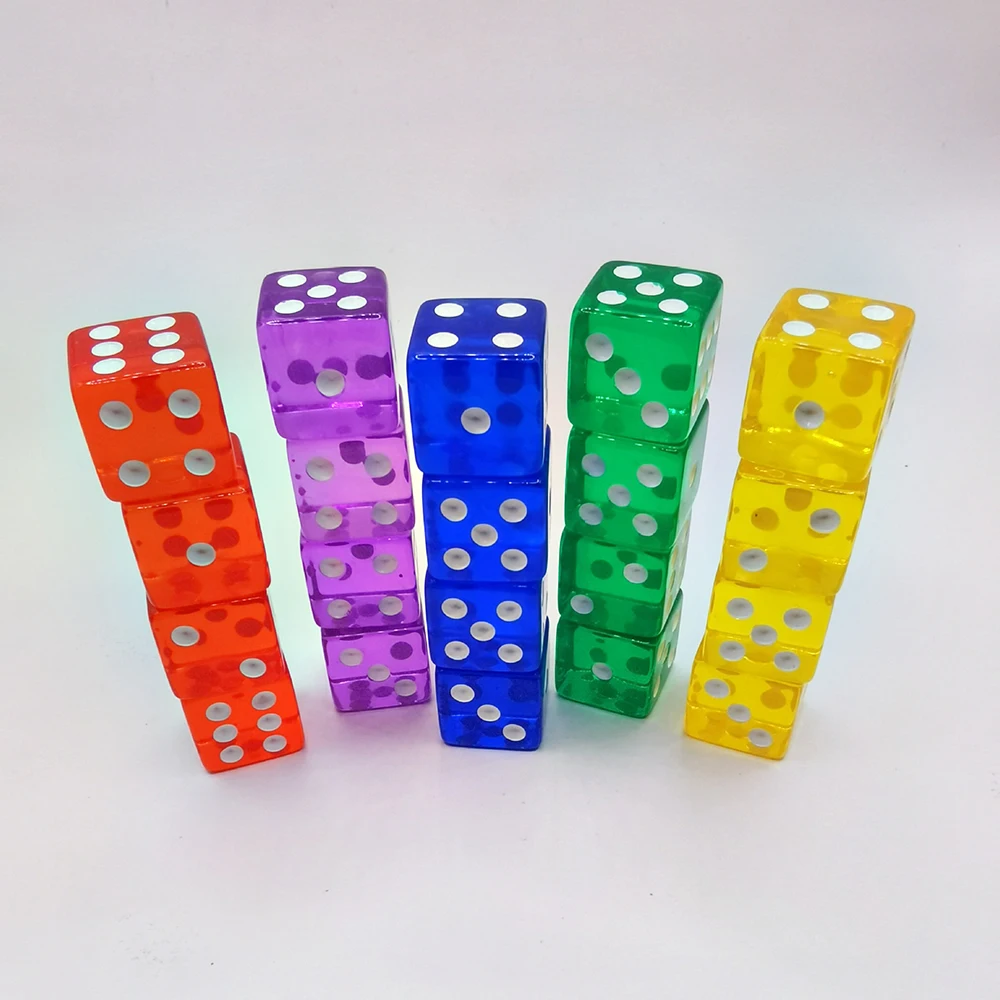 50PCS/Set 6 Sided Acrylic Dice For Table Board Games