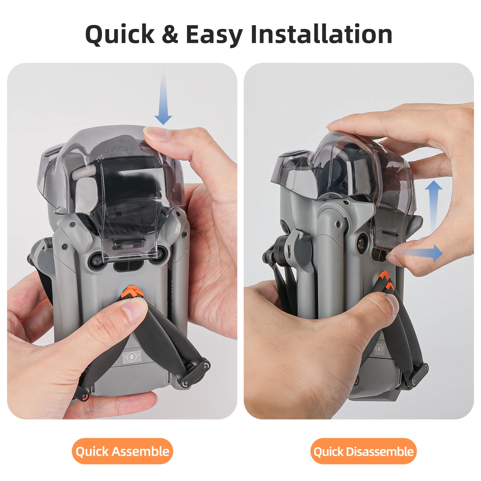 Protège-camera grenouille pour DJI Mini 3 Pro, anti-collision gris clair
