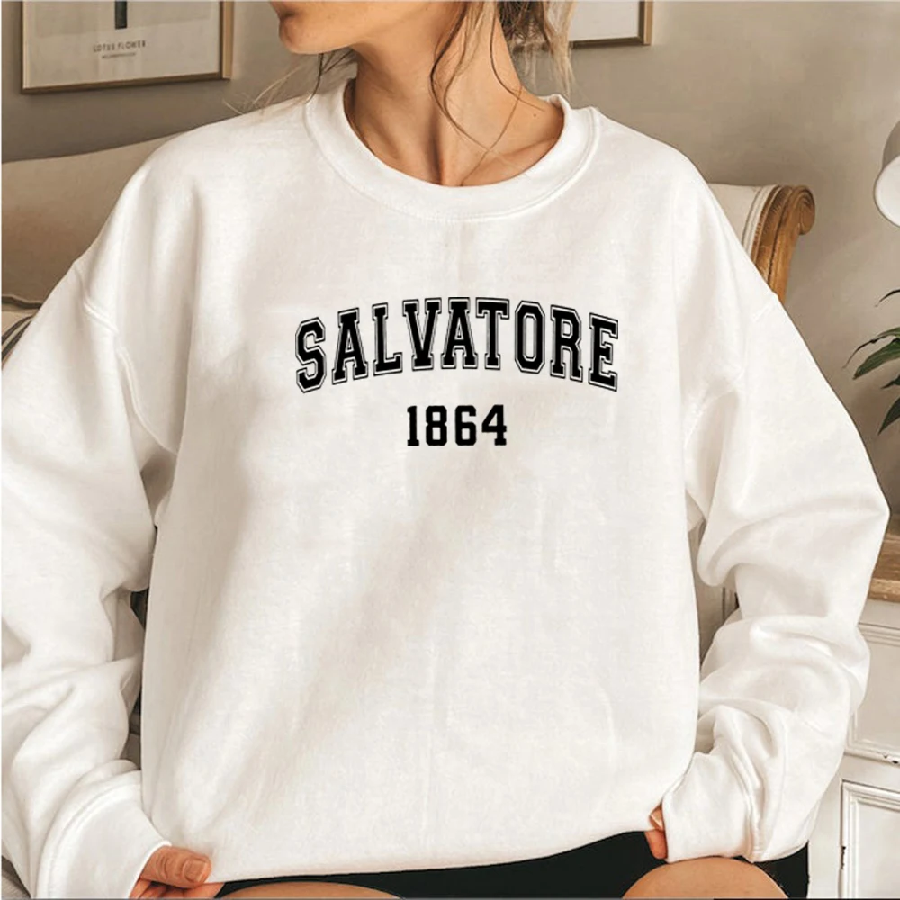 Salvatore Sweatshirt Salvatore Brothers 1864 Crewneck Sweatshirt Mystic Falls Pullovers TVD Graphic Hoodies Unisex Sweatshirts